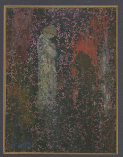 Gustavs &Scaron;ķilters.&nbsp;Gājiens ugunīgajā saulrietā.&nbsp;1918. Papīrs, akvarelis.&nbsp;LNMM kolekcija