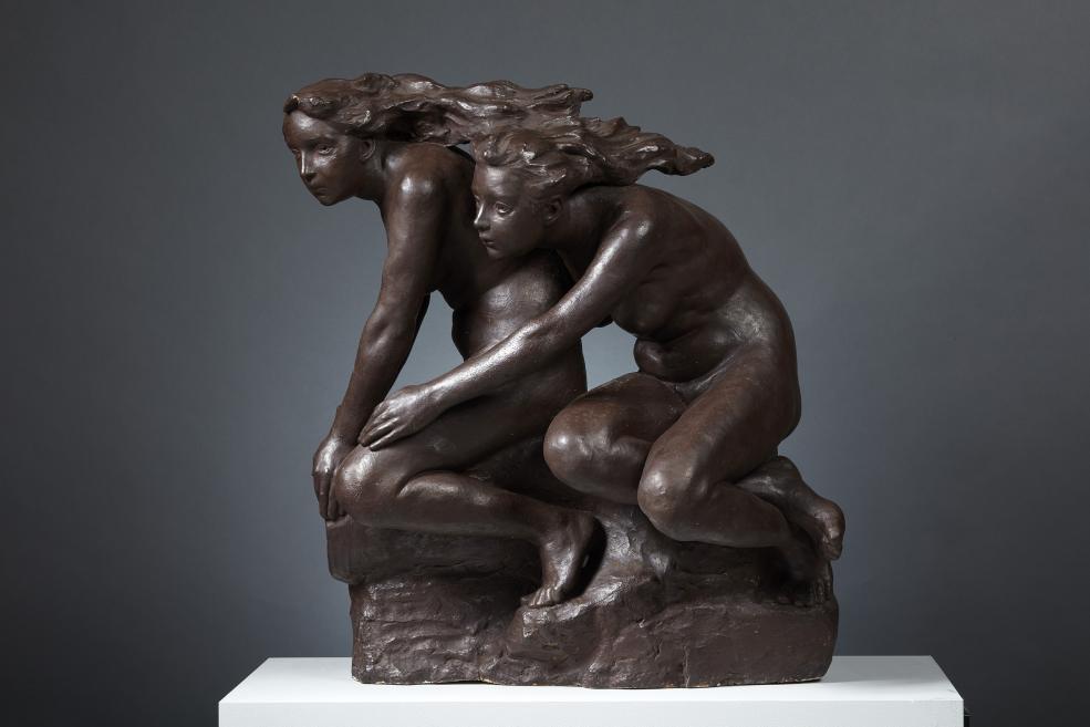 Gustavs &Scaron;ķilters. Witches on a Mortar. 1914. Plaster.&nbsp;LNMA collection