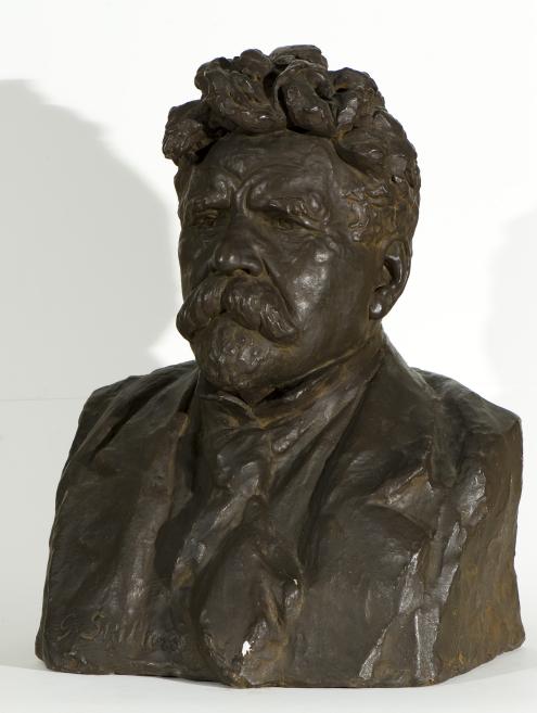 Gustavs &Scaron;ķilters. Portrait of Augusts Dombrovskis. 1916. Plaster.&nbsp;LNMA collection