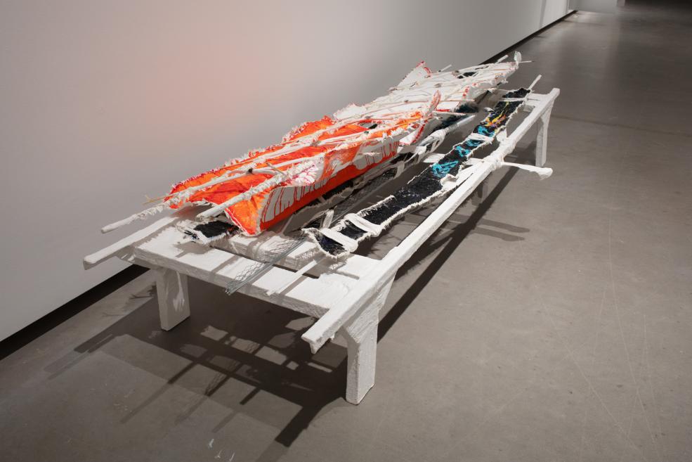 Works by Elza Sīle at the Purvītis Prize 2025 exhibition.