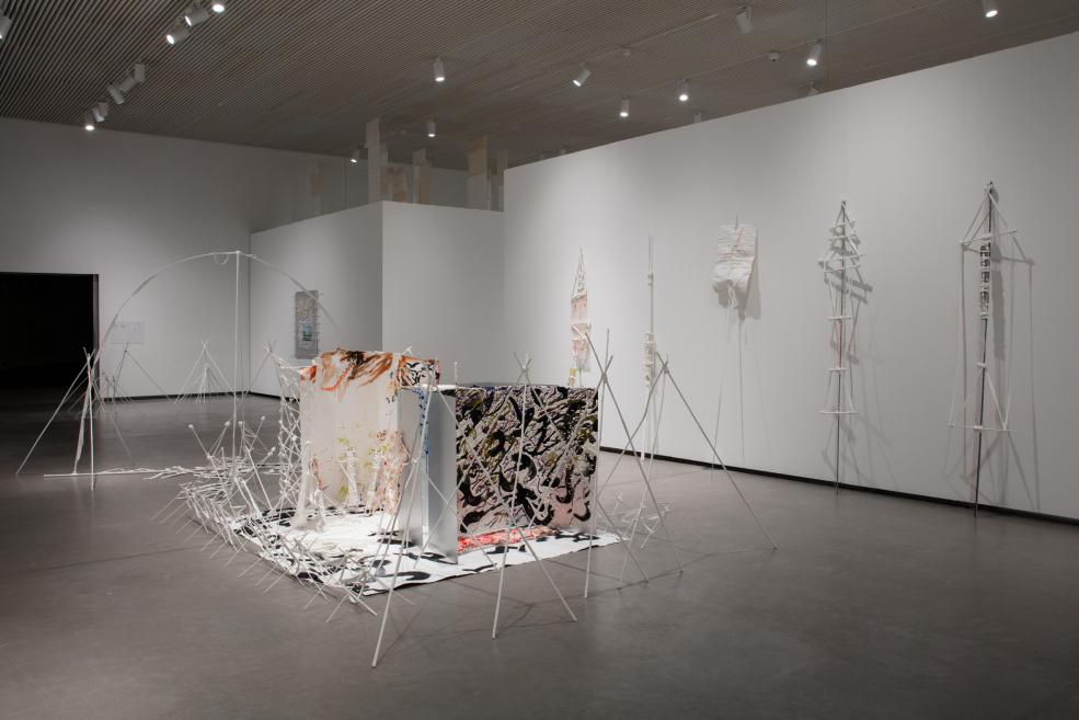 Works by Elza Sīle at the Purvītis Prize 2025 exhibition.