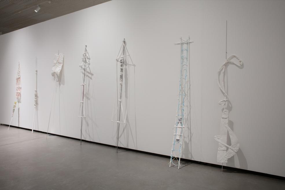 Works by Elza Sīle at the Purvītis Prize 2025 exhibition.