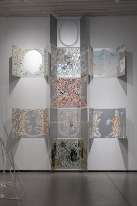 Works by Elza Sīle at the Purvītis Prize 2025 exhibition.