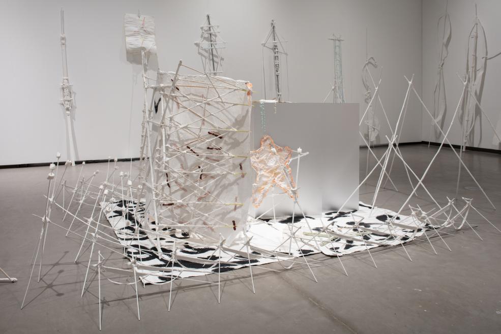 Works by Elza Sīle at the Purvītis Prize 2025 exhibition.
