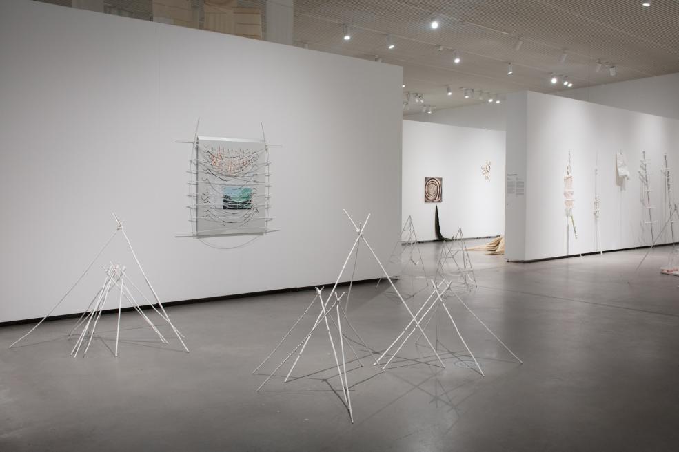 Works by Elza Sīle at the Purvītis Prize 2025 exhibition.