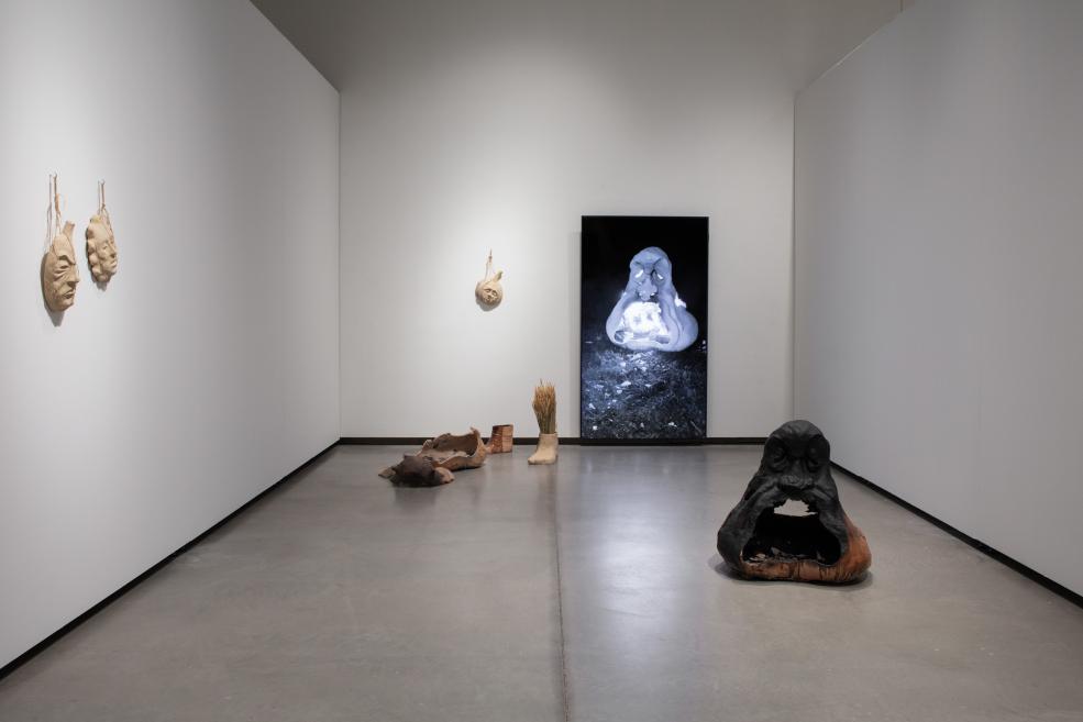 Works by Ieva Kraule-Kūna at the Purvītis Prize 2025 exhibition.