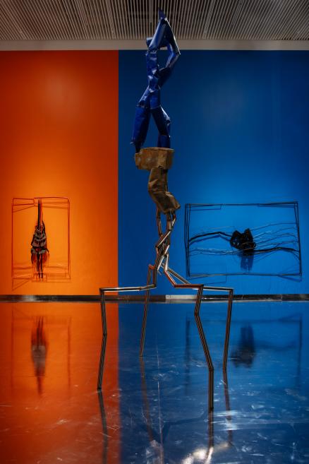 Works by Indriķis Ģelžs at the Purvītis Prize 2025 exhibition.
