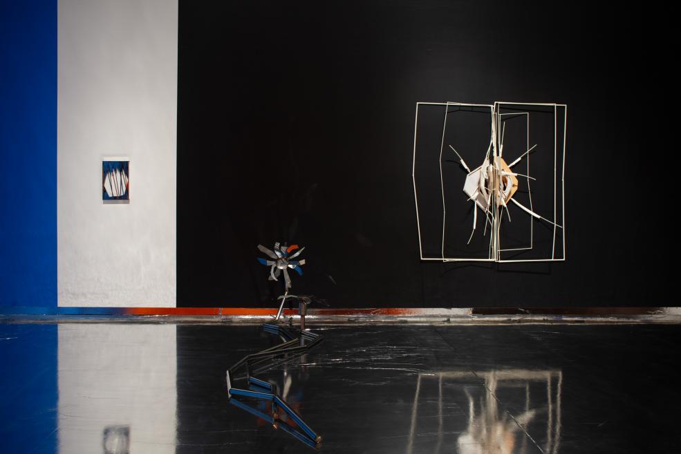 Works by Indriķis Ģelžs at the Purvītis Prize 2025 exhibition.