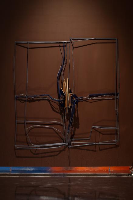 Works by Indriķis Ģelžs at the Purvītis Prize 2025 exhibition.