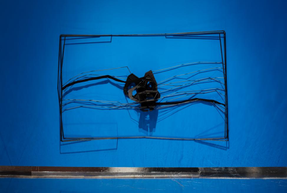 Works by Indriķis Ģelžs at the Purvītis Prize 2025 exhibition.
