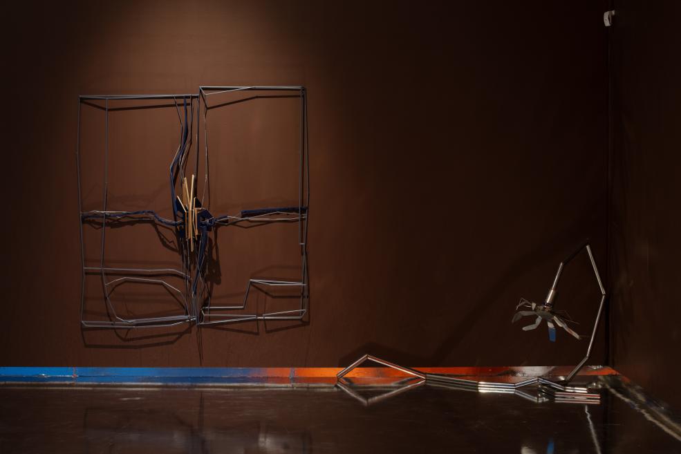 Works by Indriķis Ģelžs at the Purvītis Prize 2025 exhibition.