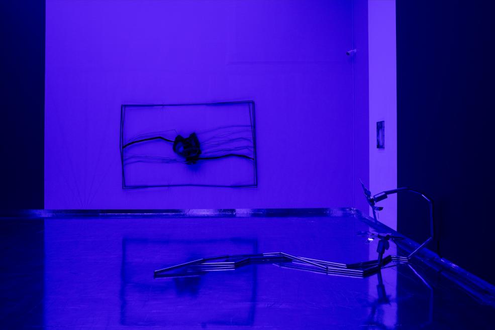 Works by Indriķis Ģelžs at the Purvītis Prize 2025 exhibition.