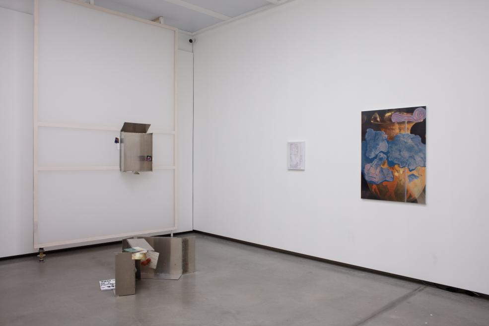 Works by Inga Meldere and Luīze Nežberte at the Purvītis Prize 2025 exhibition.