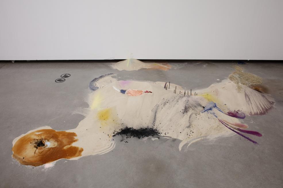 Works by Inga Meldere and Luīze Nežberte at the Purvītis Prize 2025 exhibition.
