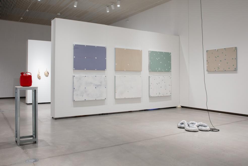Krišis Salmanis&#039; works at the Purvītis Prize 2025 exhibition.