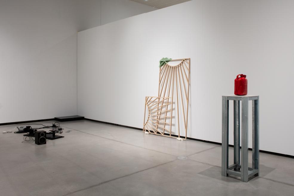 Krišis Salmanis&#039; works at the Purvītis Prize 2025 exhibition.