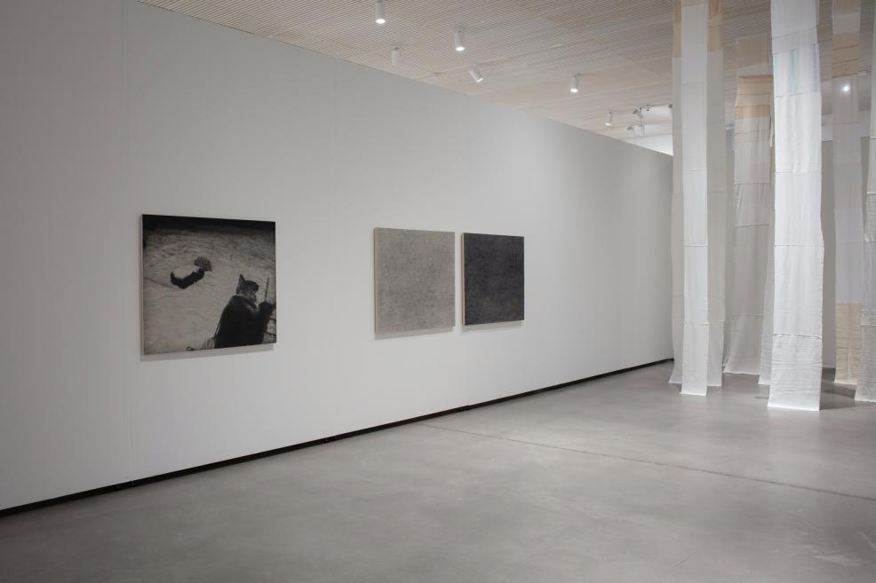Works by Luīze Rukšāne at the Purvītis Prize 2025 exhibition.