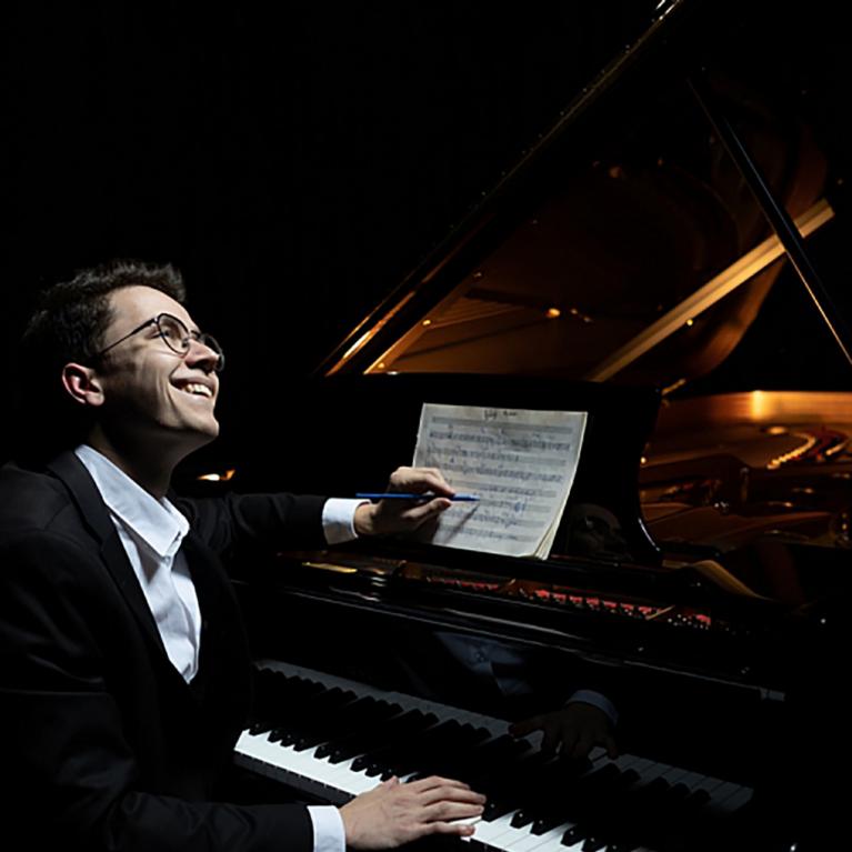 Pianist Matīss Žilinskis. From the pianist private archive