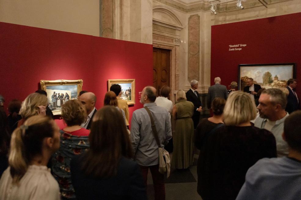 Visitors at the opening of the exhibition.