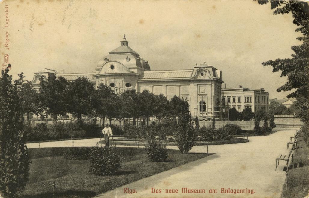 The building of the Riga City Art Museum from the park side. Postcard published by the publishing house Rigaer Tageblatt. Ca. 1905. LNMA collection&nbsp;