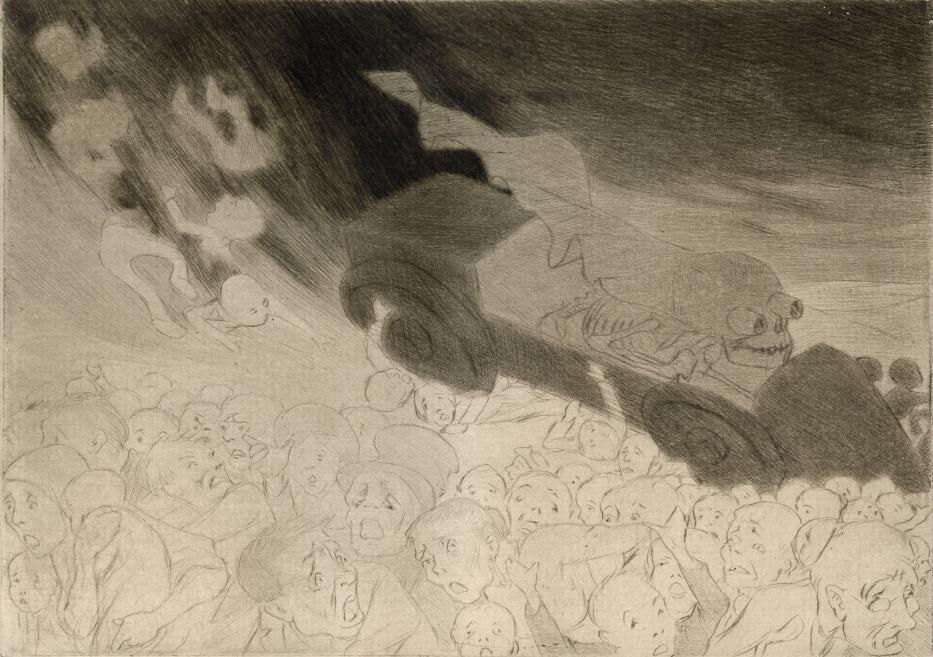 Gerhard Kieseritzky. The Devil of Automobiles. Ca. 1908&ndash;1909. Paper, etching. LNMA collection