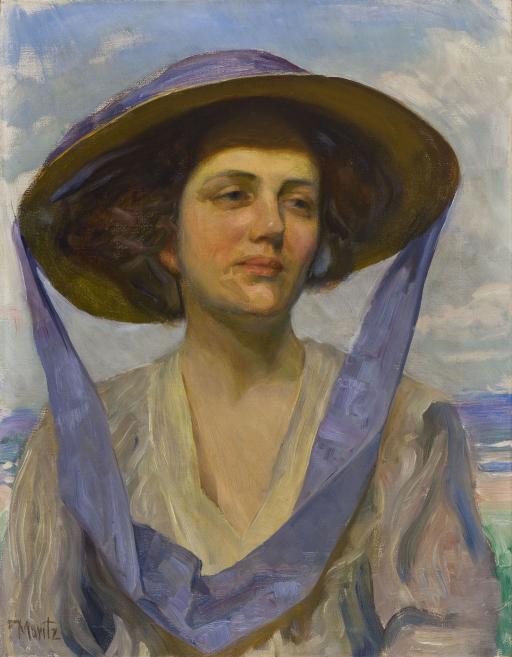 Friedrich Moritz. Lady with a Straw Hat. No later than 1913. Oil on canvas. LNMA collection. Photo: Normunds Brasliņ&scaron;&nbsp;