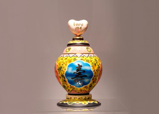 Colorful porcelain vase.