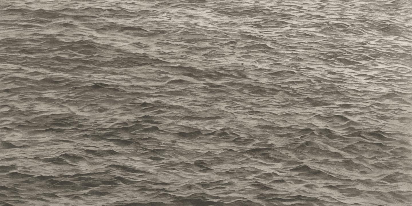 Vija Celmiņa's artwork with sea waves.