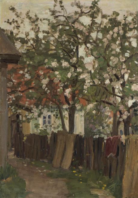 Janis Rozentāls (1866&ndash;1916). Ziedo&scaron;s augļu dārzs. 1900&ndash;1910. Audekls, eļļa. LNMM kolekcija. Foto: Normunds Brasliņ&scaron;