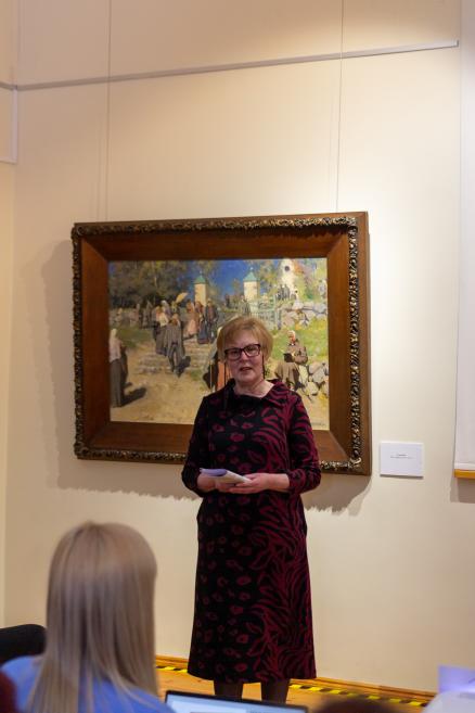 Jaņa Rozentāla 160 gadu jubilejas izstādes zinātniskie lasījumi J. Rozentāla Saldus vēstures un mākslas muzejā. 18.03.2026. Foto: Diāna Krūmiņa