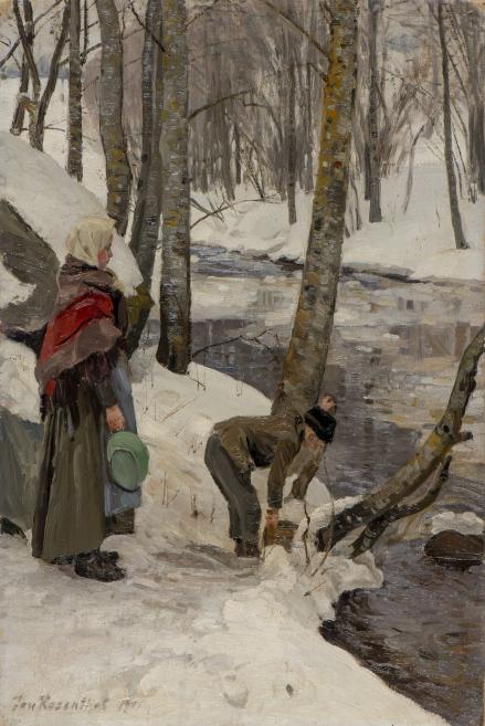 Janis Rozentāls (1866&ndash;1916). Ziemas ainava (Pie strauta). 1901. Audekls, eļļa. LNMM kolekcija. Foto: Normunds Brasliņ&scaron;