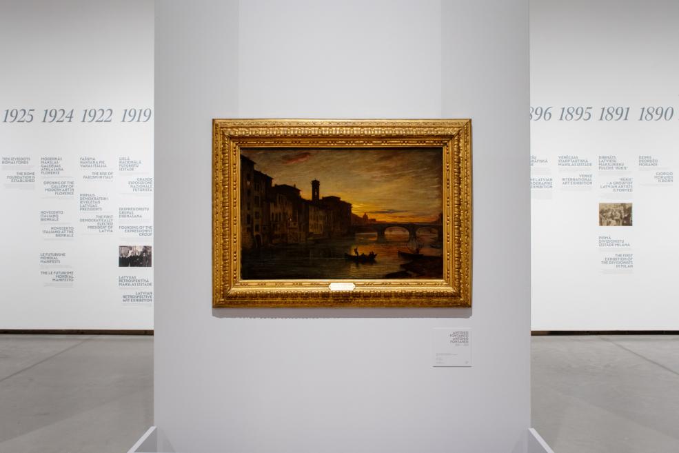 Skats no izstādes &ldquo;Itālijas gaisma: no Fatori līdz Morandi&rdquo; Latvijas Nacionālajā mākslas muzejā. 2025. Foto: Kristīne Madjare