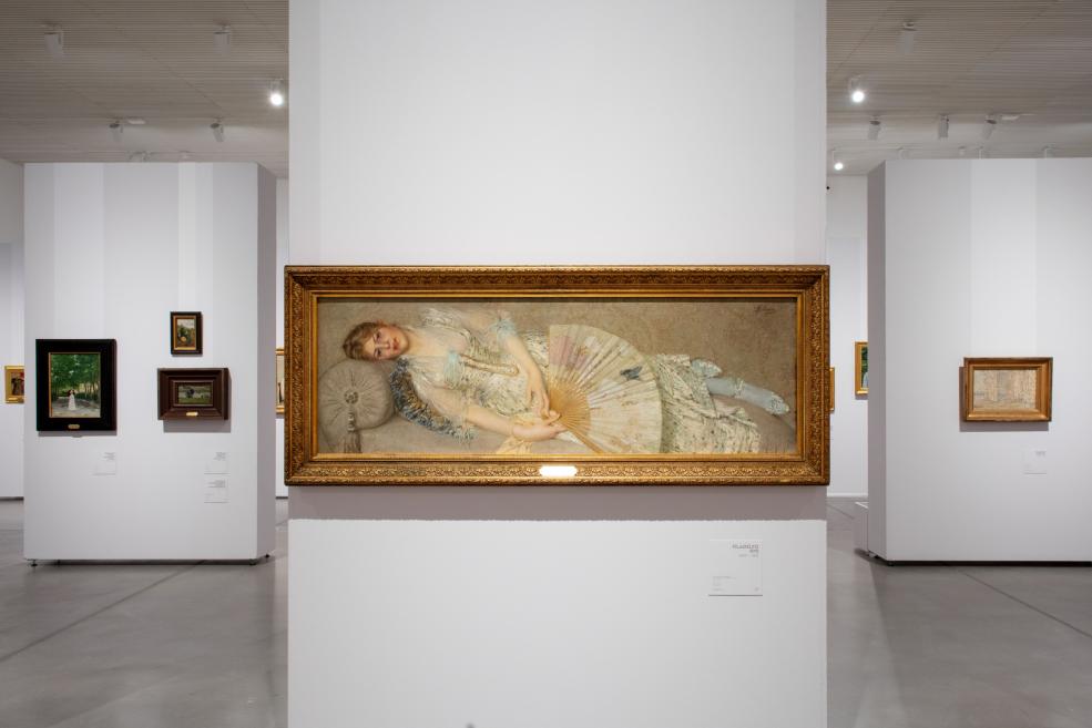 Skats no izstādes &ldquo;Itālijas gaisma: no Fatori līdz Morandi&rdquo; Latvijas Nacionālajā mākslas muzejā. 2025. Foto: Kristīne Madjare