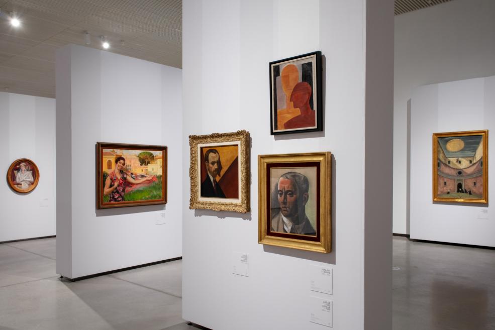 Skats no izstādes &ldquo;Itālijas gaisma: no Fatori līdz Morandi&rdquo; Latvijas Nacionālajā mākslas muzejā. 2025. Foto: Kristīne Madjare