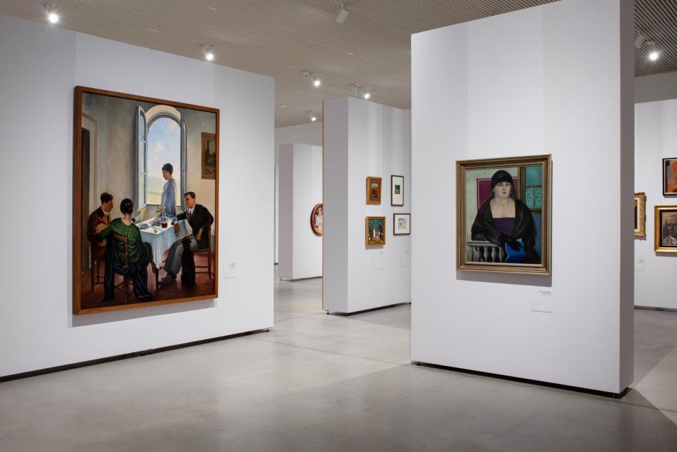 Skats no izstādes &ldquo;Itālijas gaisma: no Fatori līdz Morandi&rdquo; Latvijas Nacionālajā mākslas muzejā. 2025. Foto: Kristīne Madjare