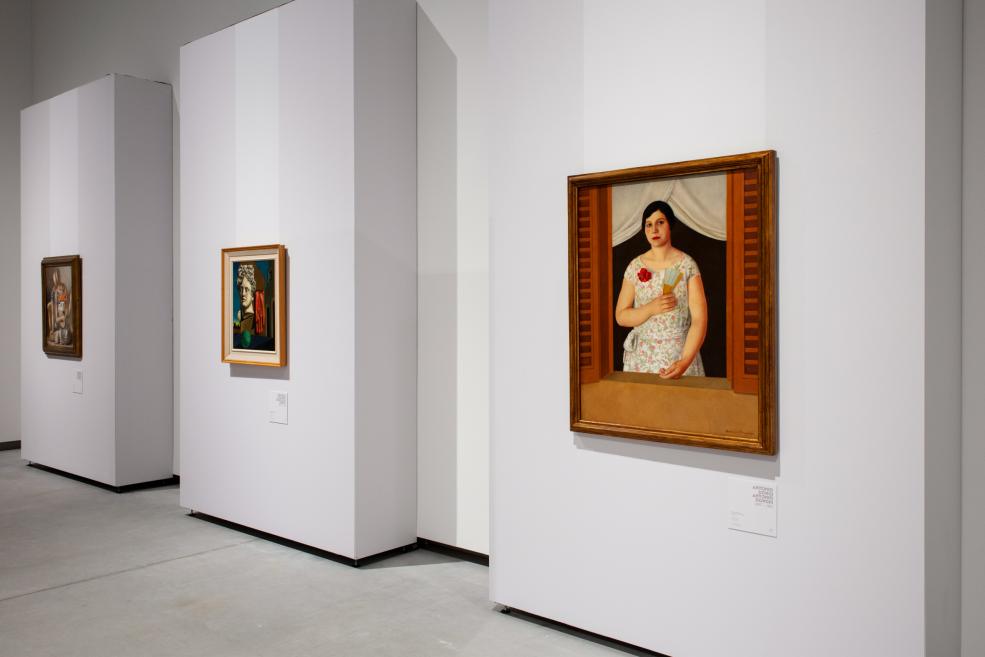 Skats no izstādes &ldquo;Itālijas gaisma: no Fatori līdz Morandi&rdquo; Latvijas Nacionālajā mākslas muzejā. 2025. Foto: Kristīne Madjare