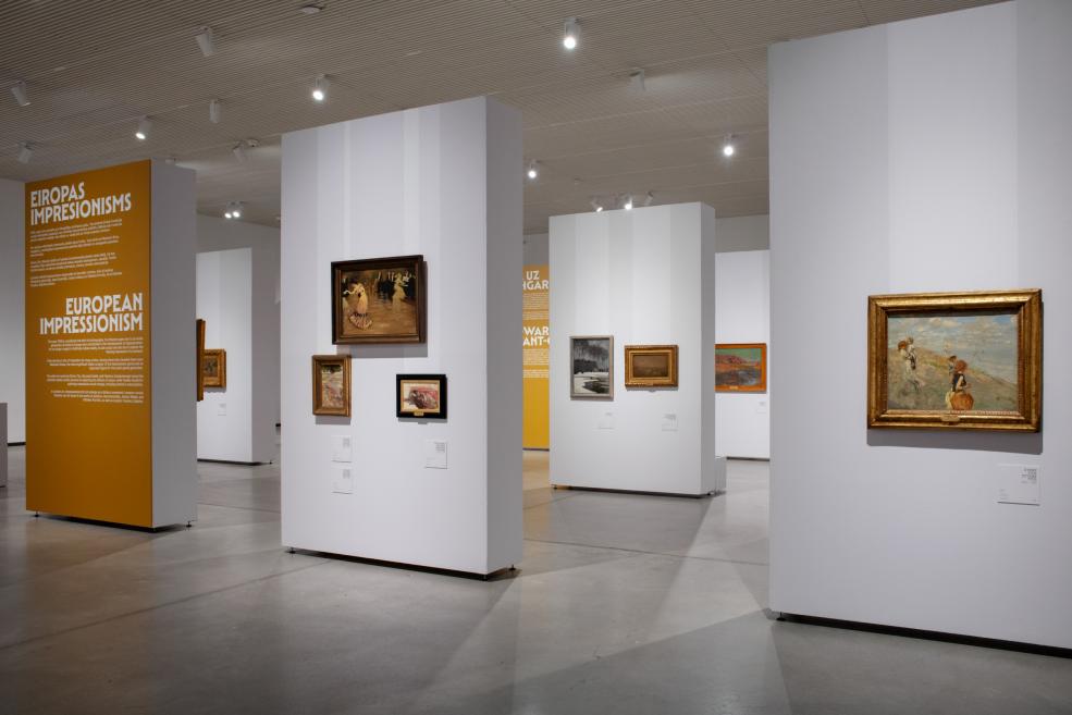 Skats no izstādes &ldquo;Itālijas gaisma: no Fatori līdz Morandi&rdquo; Latvijas Nacionālajā mākslas muzejā. 2025. Foto: Kristīne Madjare