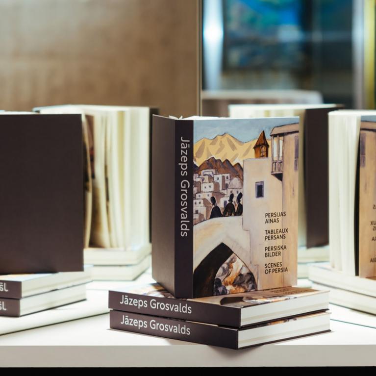 Jāzeps Grosvalds' book Scenes of Persia. Design: Inese Hofmane. 2023. Photo: Ģirts Raģelis