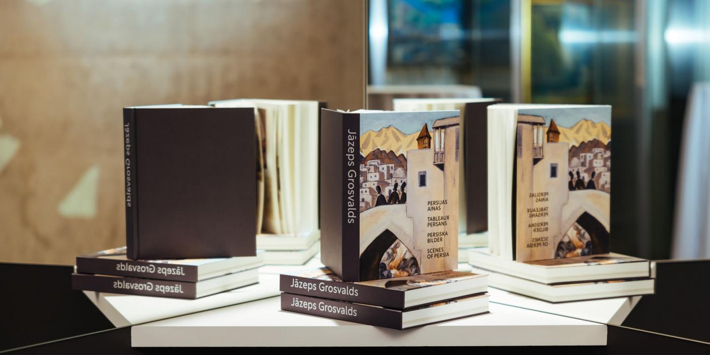 Jāzeps Grosvalds' book Scenes of Persia. Design: Inese Hofmane. 2023. Photo: Ģirts Raģelis