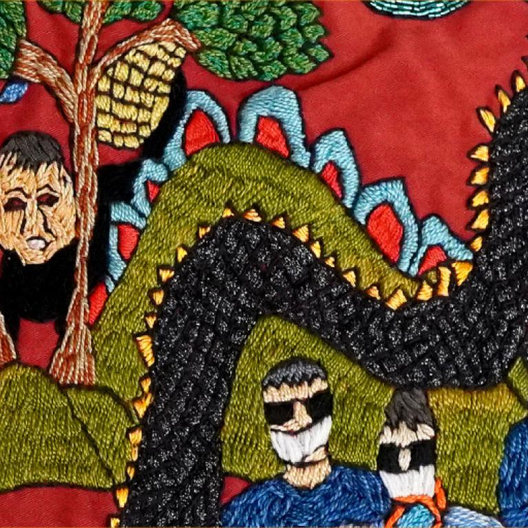 Jakkai Siributr. Work from the series Two Five Sixty One. Detail. Thailand, 2018. Embroidery. Photo: Alexander Vonsensey