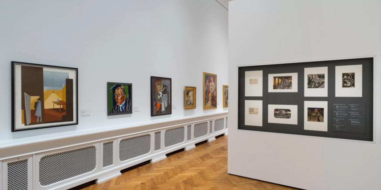 Exhibition view at the Latvian National Museum of Art highlighting Latvian modernist and avant-garde art.