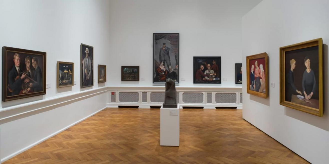 Gallery of the Latvian National Museum of Art featuring Latvian art classics from the first half of the 20th century.
