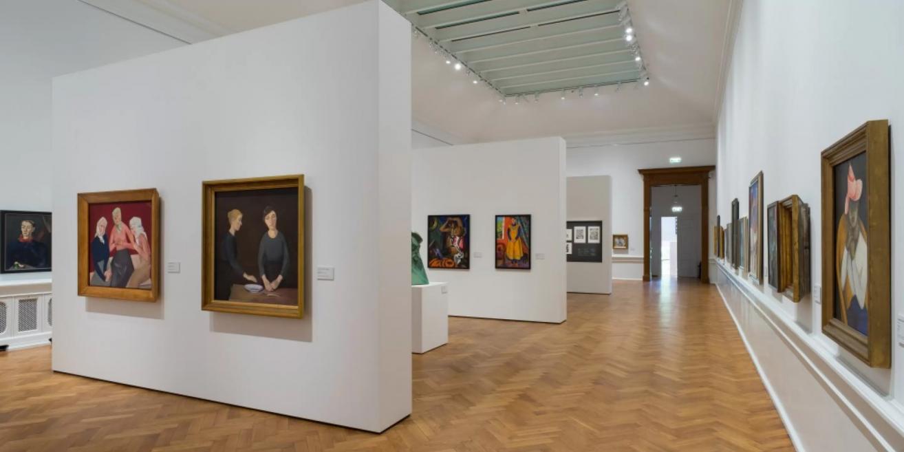 Exhibition at the Latvian National Museum of Art presenting 20th-century portrait and figurative art.