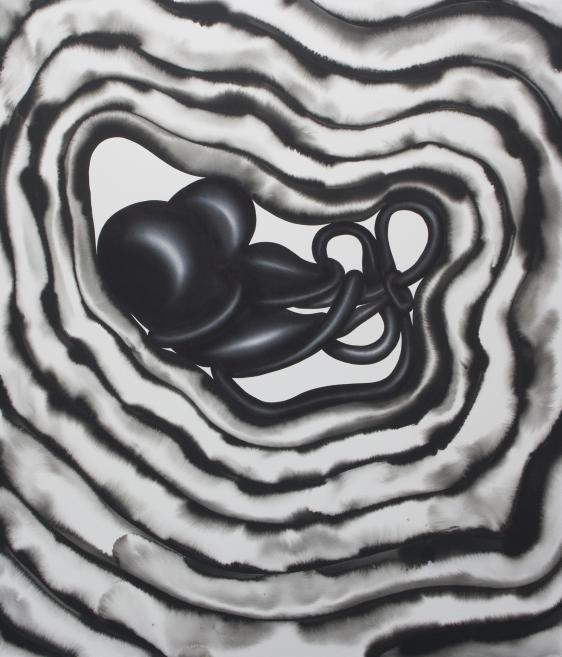 Sabīne&nbsp;Vernere. No sērijas&nbsp;&ldquo;ANGLES MORTS&rdquo; jeb &ldquo;Aklā zona&rdquo;.&nbsp;2023.&nbsp;Papīrs, tu&scaron;a. LNMM kolekcija