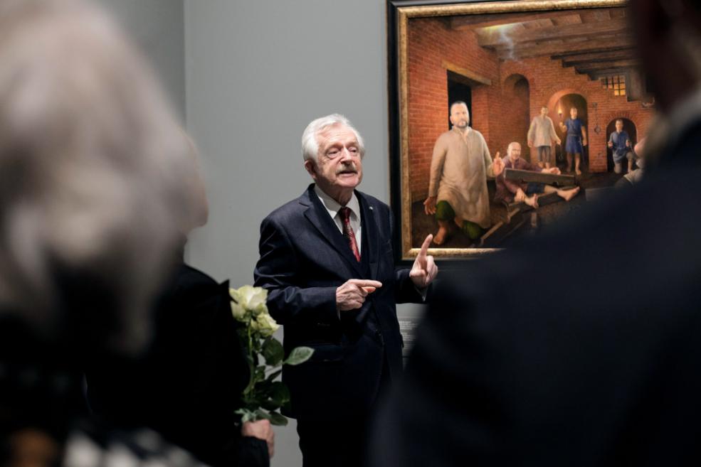 Imants Lancmanis savas personālizstādes atklā&scaron;anas dienā 11.11.2022. Latvijas Nacionālajā mākslas muzejā. Rīga. Foto: Kristīne Madjare