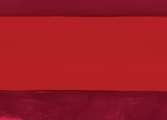 Abstract artwork in shades of red with horizontal and vertical color fields.