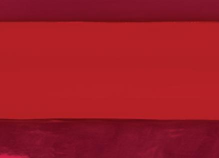 Abstract artwork in shades of red with horizontal and vertical color fields.