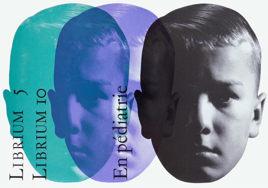 Roche grafikas departaments. Librium 5, Librium 10. En p&eacute;diatrie [Pediatrijā]. 1961. Papīrs, ofseta druka. Roche arhīvs, Bāzele, &Scaron;veice. Publicitātes foto
