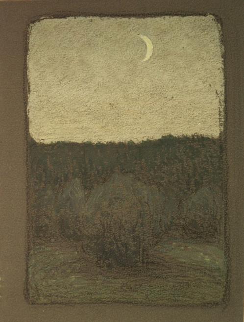 Pēteris Krastiņ&scaron; (1882&ndash;1942). Jauns mēness. Ap 1905&ndash;1907. Tonēts papīrs, ogle, gua&scaron;a. LNMM kolekcija. Foto: Andris Začests
