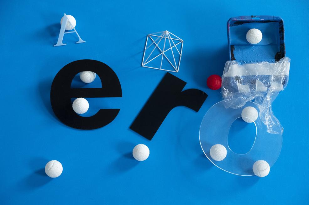 Visual identity for the exhibition &ldquo;Poetic Robotism. AERO&rdquo; by Laura Prikule and Eva Vēvere. 2026. Publicity image